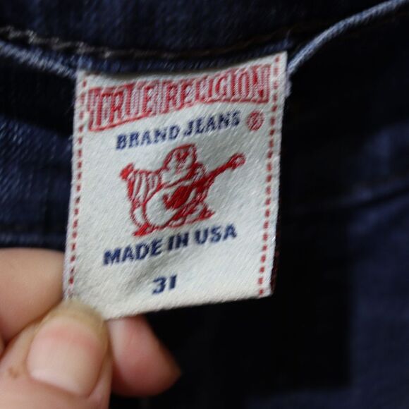 True Religion Denim Flare Jeans 31 | Medium Wash Whiskering Tall 32 Inseam - Picture 9 of 14